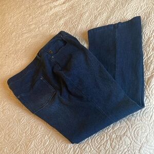 Belle by Kim Gravel Flexibelle 5 pocket Jeans! Size 18WP Wide Leg Dark Denim LNC